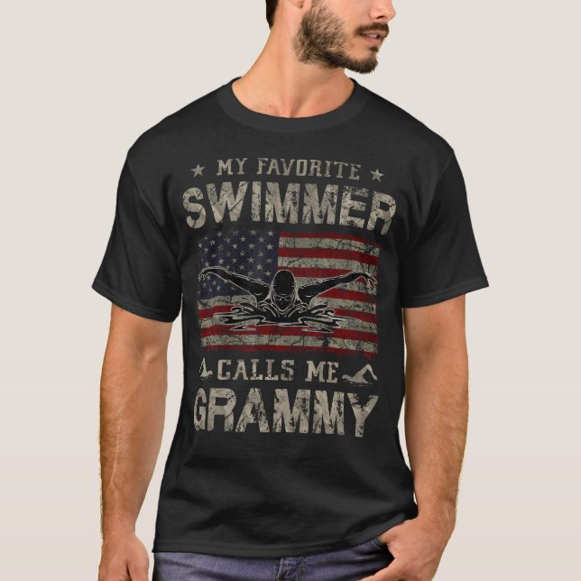 T-shirt My Favorite Swimmer Calls Me Grammy Mothers Day (Devant)