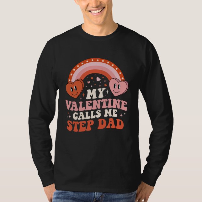 T-shirt My Favorite Valentine Calls Me Step Dad Valentines (Devant)