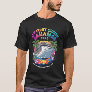 T-shirt My First Cruise Bahamas 2025 Cute Première Croisiè