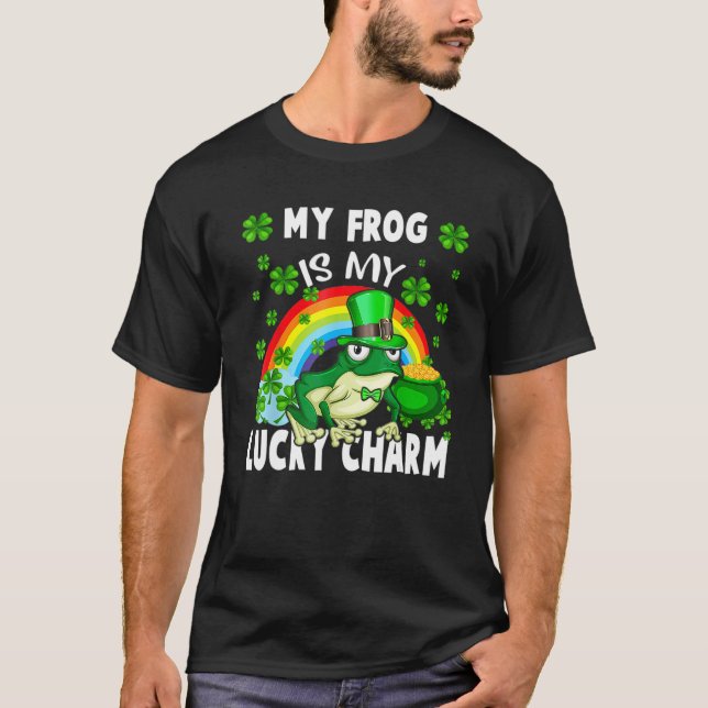 T-shirt My Frog Is My Lucky Charm Happy St Patricks Day (Devant)
