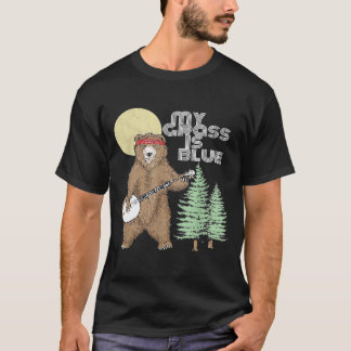 T-shirt My Grass Is Blue Banjo Bear   Hippie Grizzly2