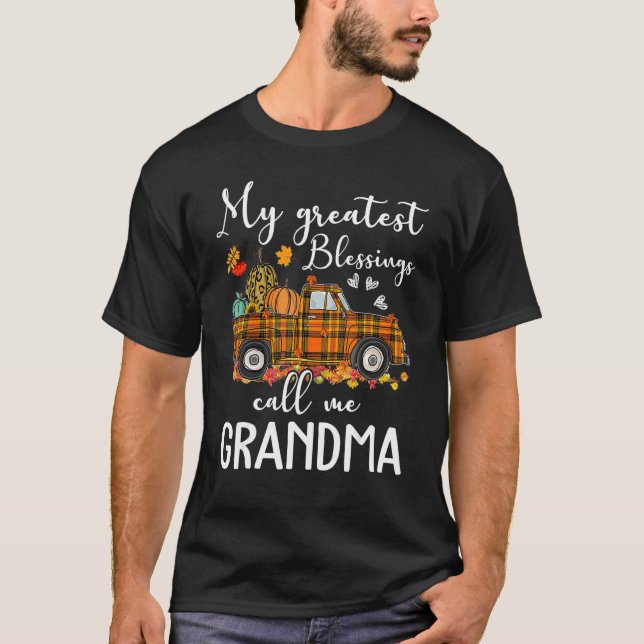 T-shirt My Greatest Blessings Call Me Grandma Autumn (Devant)