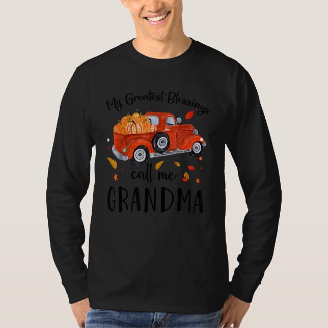 T-shirt My Greatest Blessings Call Me Grandma Pumpkin Truc (Devant)