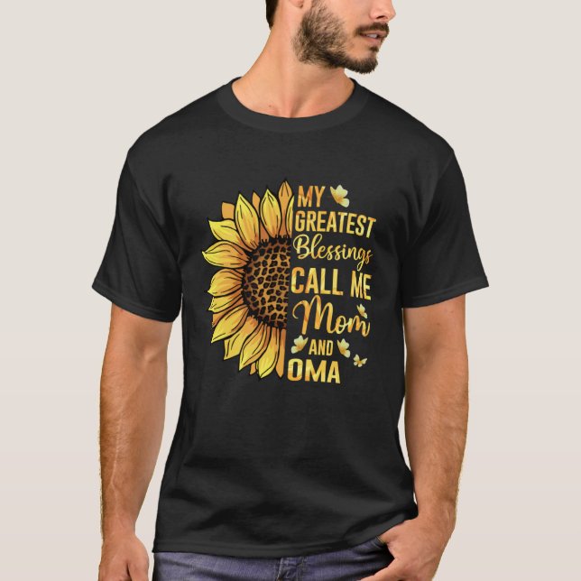 T-shirt My Greatest Blessings Call Me Mom And Oma Cute Mot (Devant)