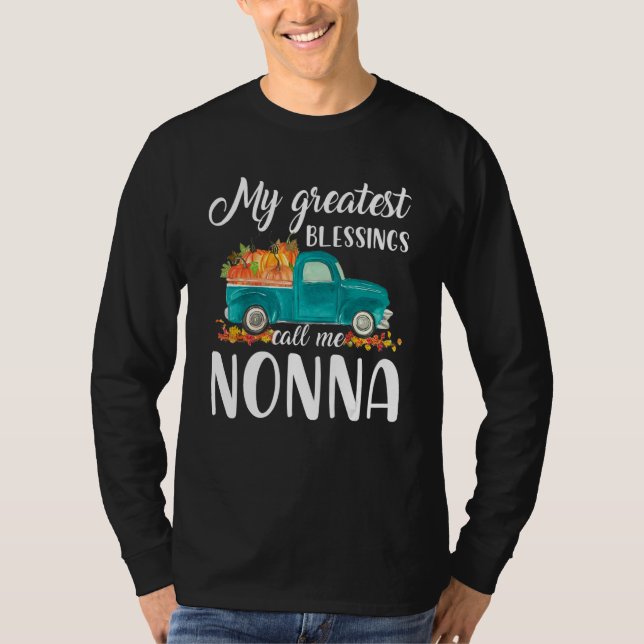 T-shirt My Greatest Blessings Call Me Nonna Truck Pumpkin (Devant)