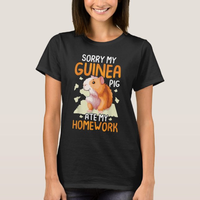 T-shirt My Guinea Pig ate my Homework  Cavy  Kids Girls (Devant)