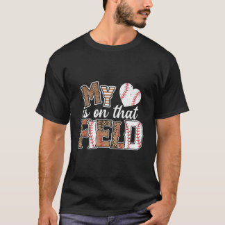 T-shirt My He Is On T Field T Ball Leopard T Ball Mom