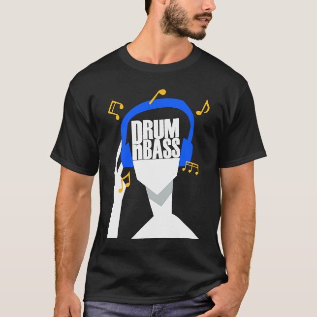 T-shirt My headphones plays only Drum and Bass or DRUMnBAS (Devant)