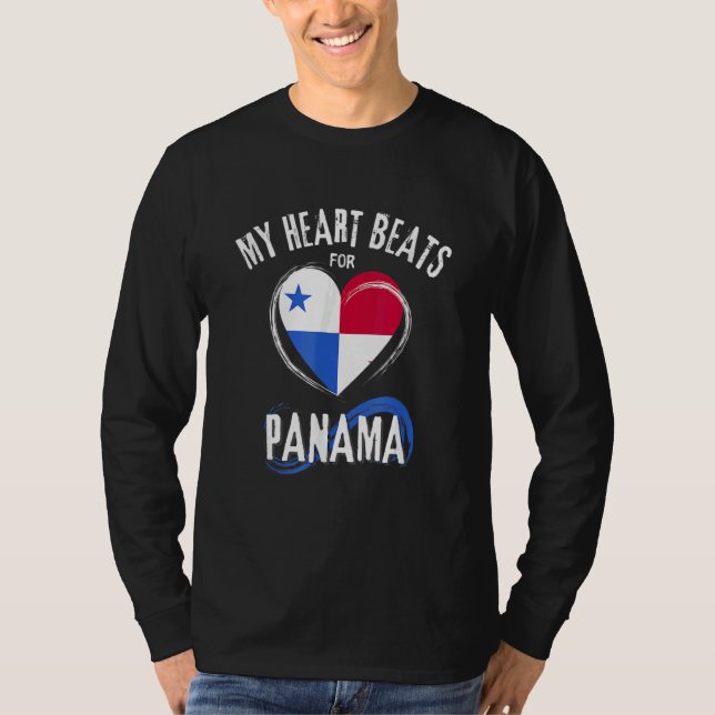 T-shirt My Heart Beats for Panama  Panamanian Pride (Devant)