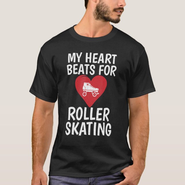 T-shirt My Heart beats for Roller Skating (Devant)