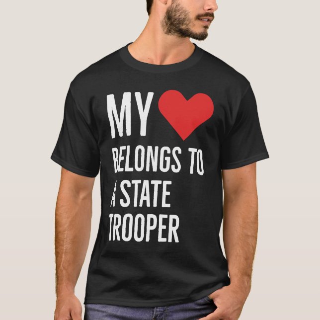 T-shirt My heart belongs to a state trooper anniversary qu (Devant)