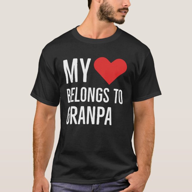 T-shirt My heart belongs to grandpa anniversary quote 2022 (Devant)