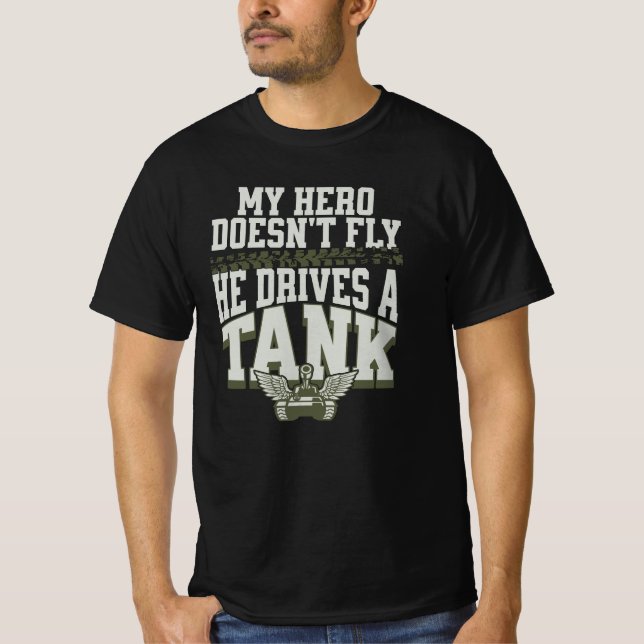 T-shirt My Hero Drives a Tank (Devant)