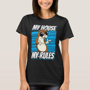 T-shirt my House my Rules chat avec lunettes de soleil