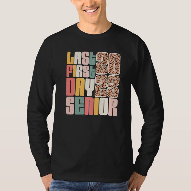 T-shirt My Last First Day Senior 2023 Graduation Leopard P (Devant)