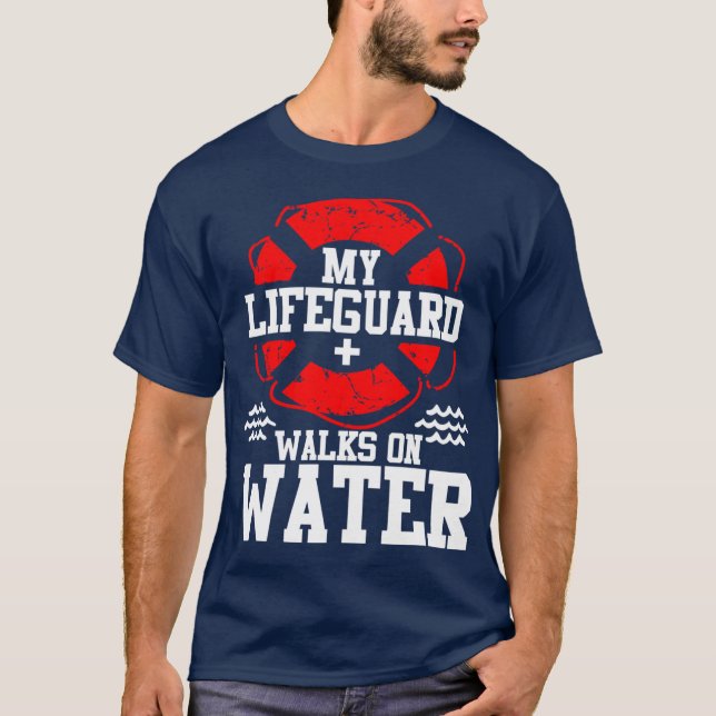 T-shirt My Lifeguard Walks on Water Christian Jesus Funn f (Devant)