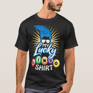 T-shirt My Lucky Bingo Blue Troll Hair Gambling