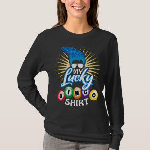 T-shirt My Lucky Bingo Blue Troll Hair Gambling