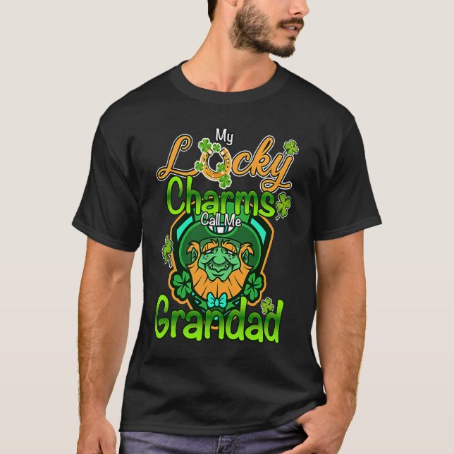 T-shirt My Lucky Charms Call Me Grandad St Patricks Day (Devant)