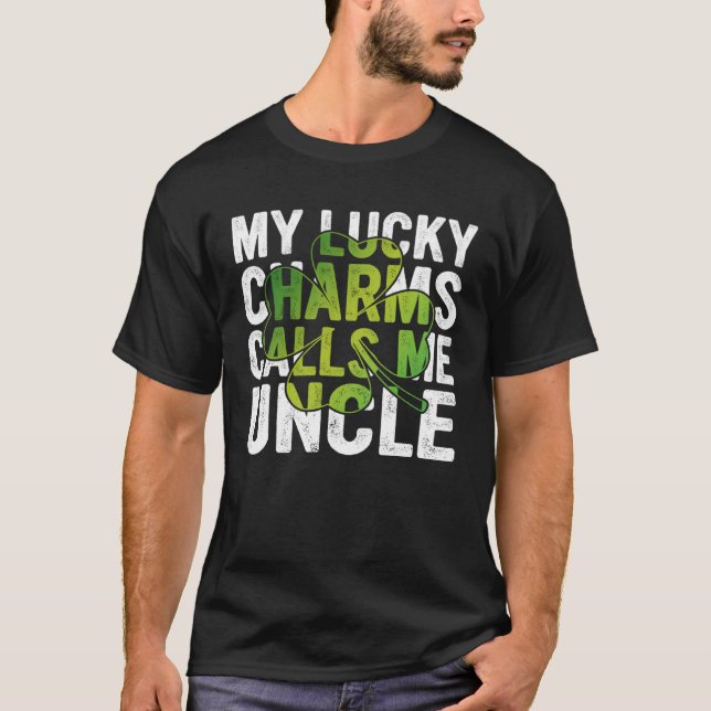 T-shirt My Lucky Charms Call Me Uncle Shamrock C (Devant)