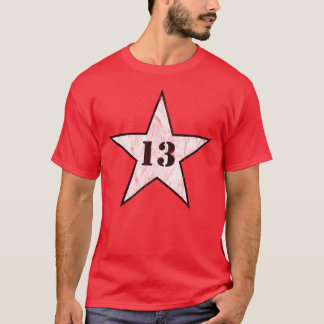 T-shirt My Lucky Number Star - Numéro 13 - v2(vint. blanc)