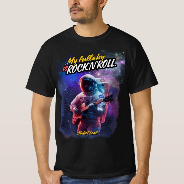 T-shirt My Lullaby is Rock and Roll Camiseta (Astronauta) (Devant)