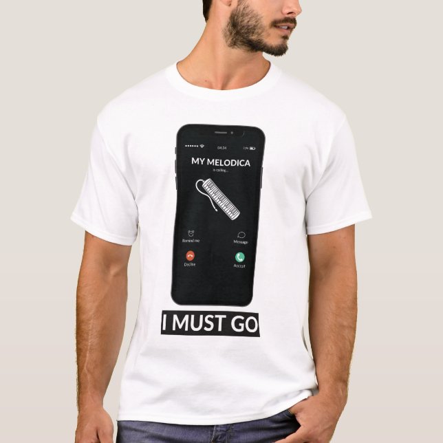 T-shirt My Melodica appelle Go Funny Music Gig (Devant)