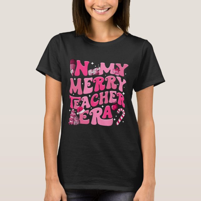 T-shirt My Merry Teacher Era Retro Enseignant Super Christ (Devant)