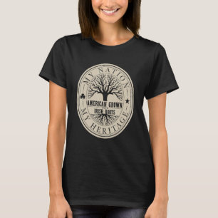 T-shirt My Nation American Gros Irish Roots Tree St Patri
