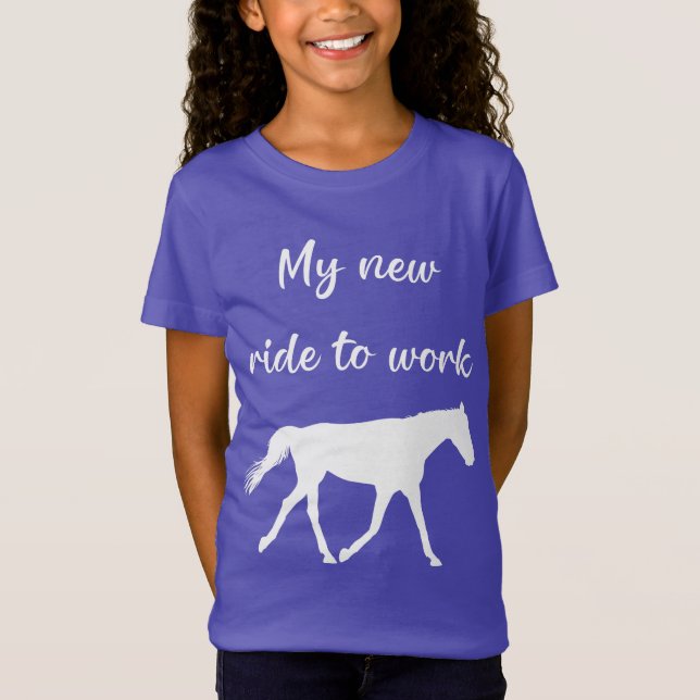 T-Shirt My New Ride To Work by Horse Funny (Devant)