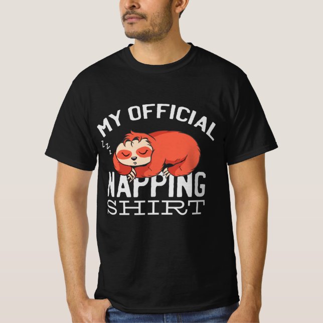 T-shirt My official napping shirt Sloth (Devant)