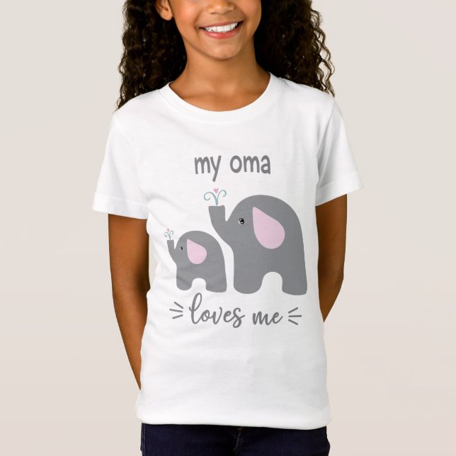 T-Shirt My Oma Love Me - Chemise éléphante pour enfants (Devant)