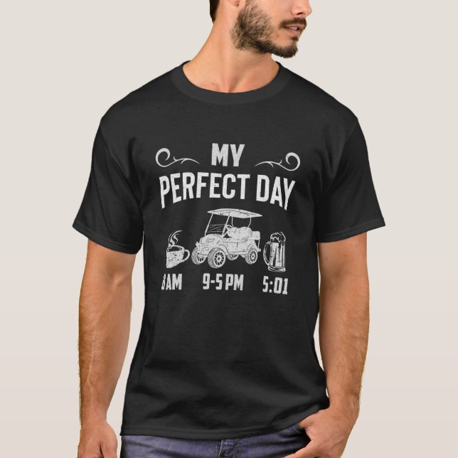 T-shirt My Parfait Day Coffee Golf Panier Boire Bière Golf (Devant)