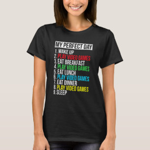 T-shirt My Perfect Day Video Games Tele Cool Gamer