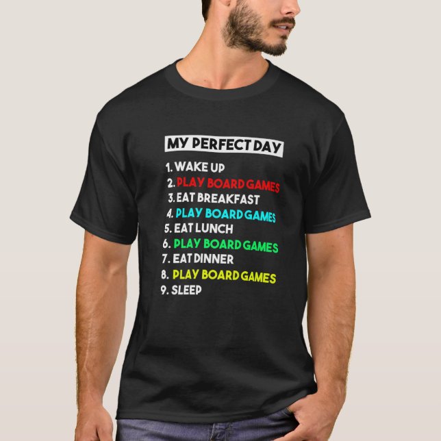 T-shirt My Perfect Play Board Games Day Funny Board Games (Devant)