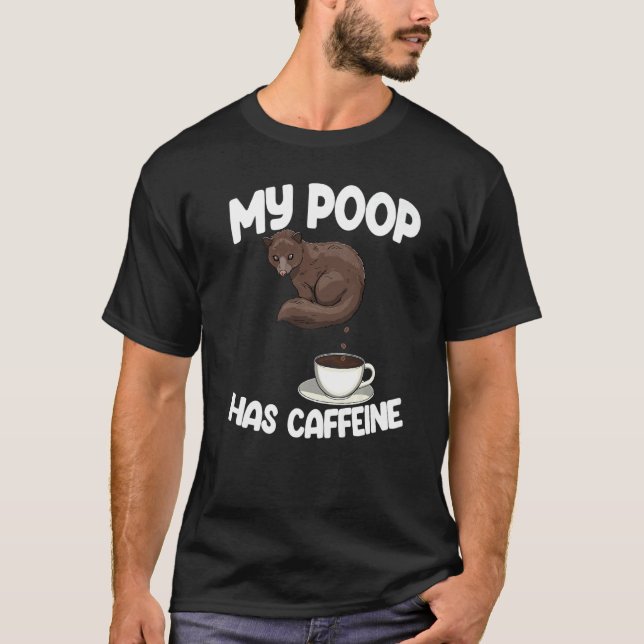 T-shirt My Poop A De La Caffine Drôle Femmes Café Cat Kopi (Devant)