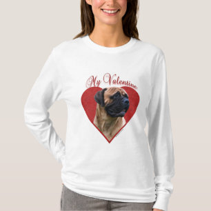 T-shirt My Red Bullmastiff Valentine