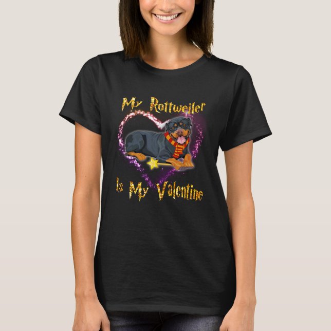 T-shirt My Rottweiler is My Valentine (Devant)