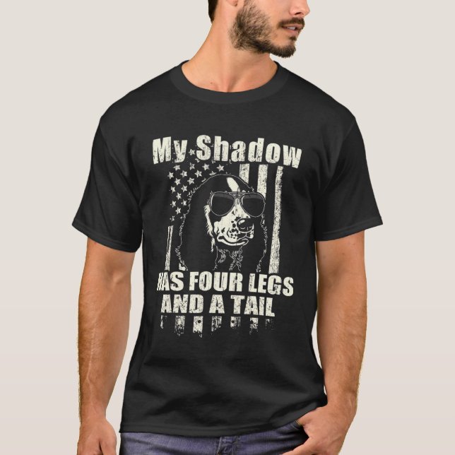T-shirt My Shadow Cocker Spaniel Fier Drapeau Américain Fu (Devant)