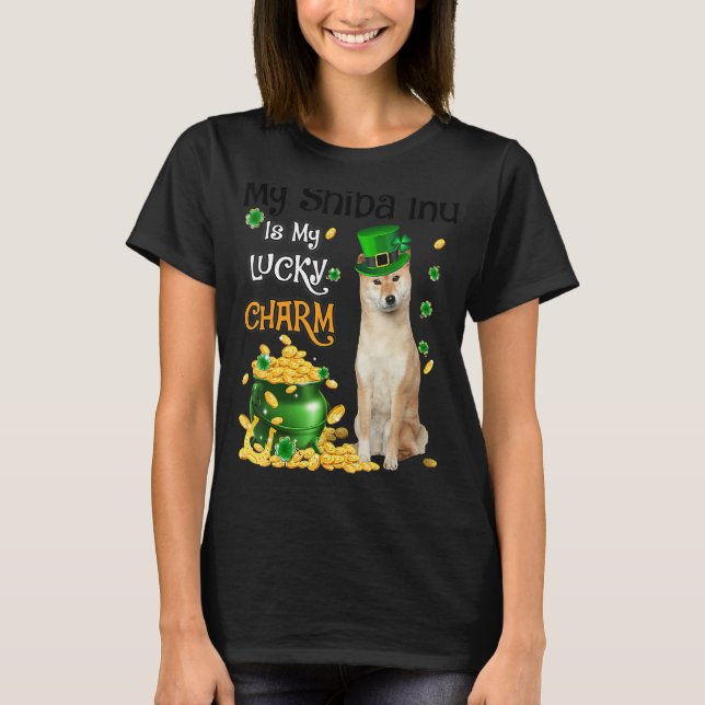T-shirt My Shiba Inu Est Mon Chance Chanceux Belle Chien P (Devant)