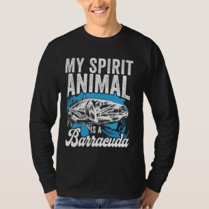 T-shirt My Spirit Animal Est Un Barracuda Sport Pêche Angl