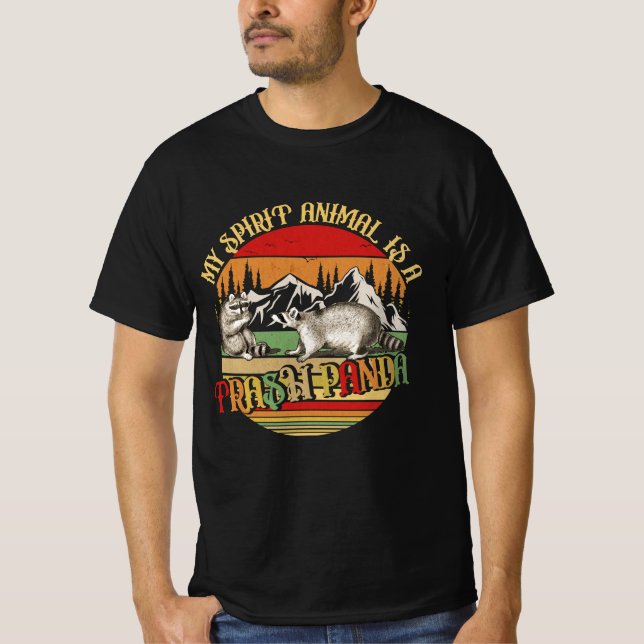 T-shirt My Spirit Animal est une poubelle Panda Racoon Vin (Devant)