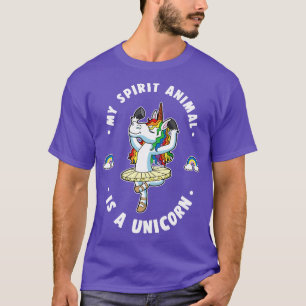 T-shirt My Spirit Animal Est Une Unicorne Ballerina Magiqu