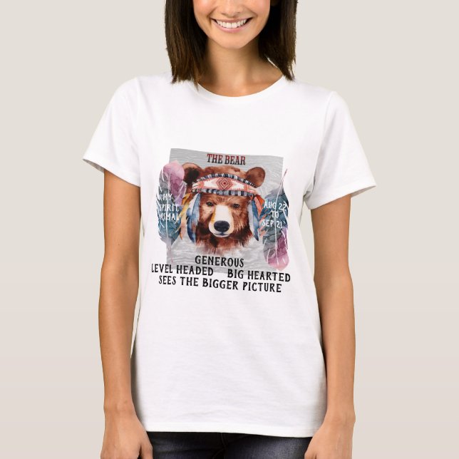T-shirt "My Spirit Animal" L'Ours Août - Sep (Devant)