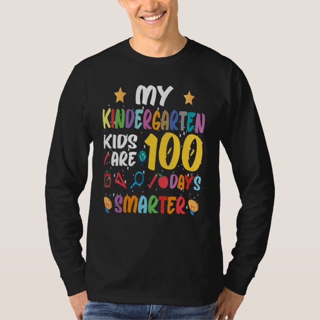 T-shirt My Students Are 100 Days Smarter Kindergarten Kids (Devant)