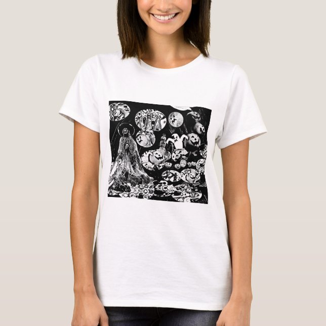 T-shirt My super haloween (Black and White Art) (Devant)