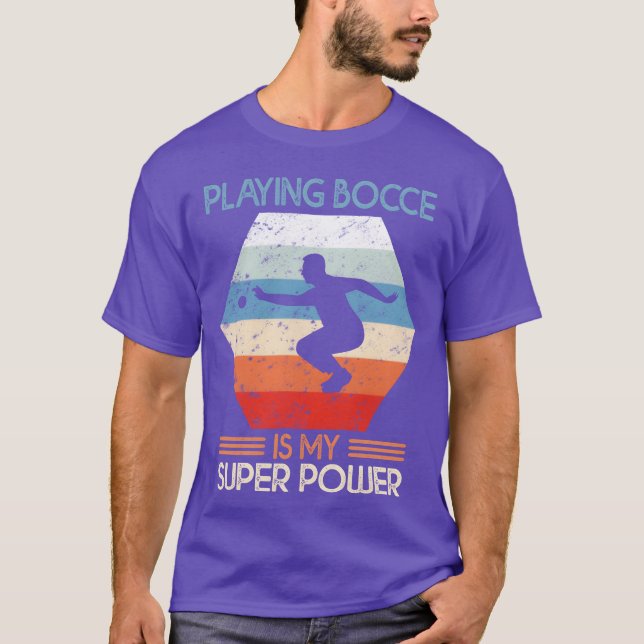 T-shirt My super Power Retro Boules sports gift (Devant)