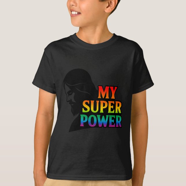 T-shirt My Super Wer Faith Pride Jesus Christian Insration (Devant)