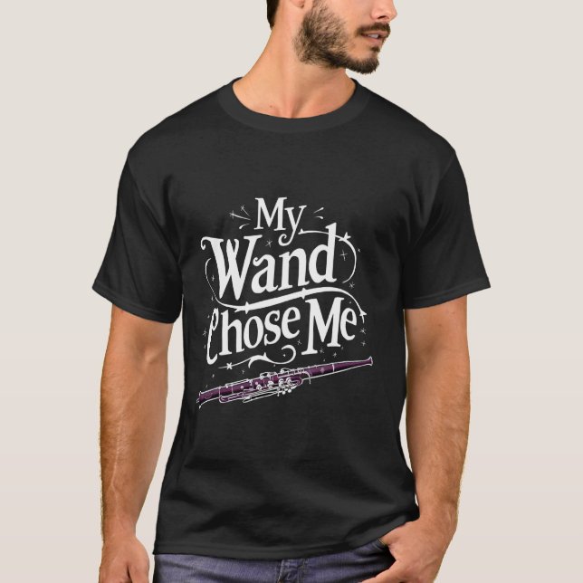 T-shirt My Wand m'a choisi, Clarinet drôle (Devant)