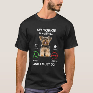 T-shirt My Yorkie appelle Funny Gift Puppy Yorkshire Mo